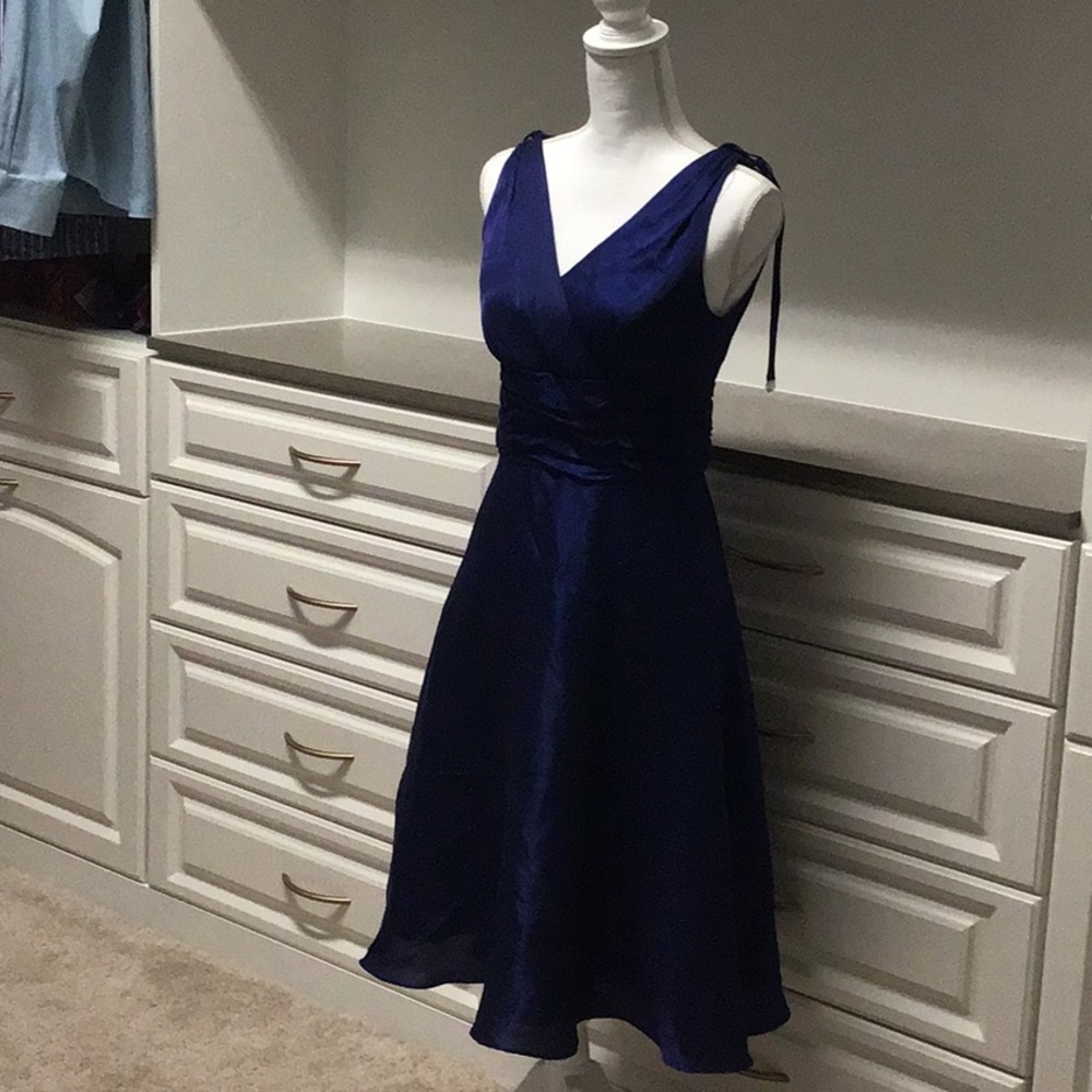 Royal Blue Full Skirted Cocktail Dress - Size 4
